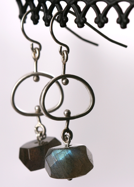 Pebble Earrings with Labradorite